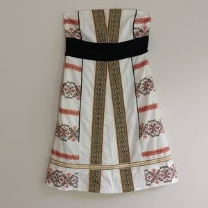 Strapless embroidered Anthropologie dress